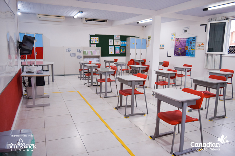 Sala de aula estruturada do Ensino Fundamental II